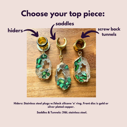 Gold & Green Druzy Dangles