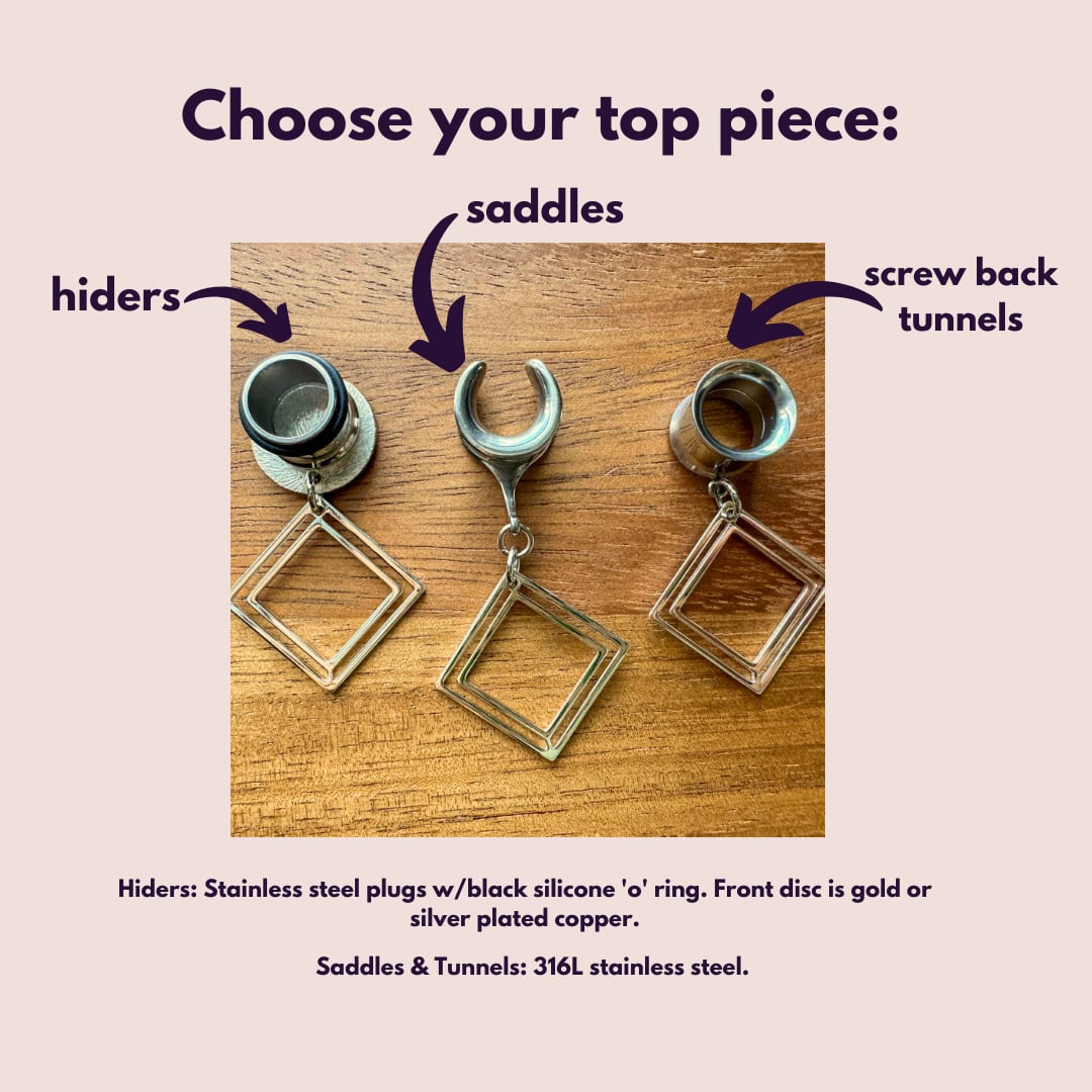 Small Silver Square Dangles