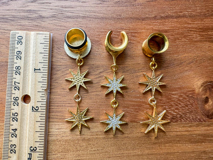 24k Plated Double CZ Stars