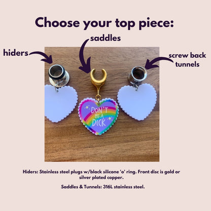 "Don't Be A Dick" Heart Dangles