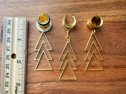 3-Tier Gold Arrow Dangles
