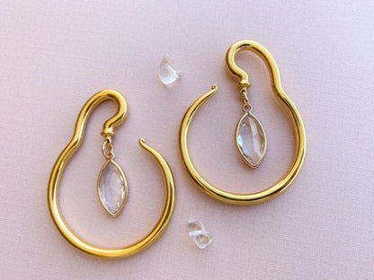 Gold Hangers w/ Oval Tear