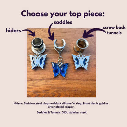 Silver & Blue Butterflies