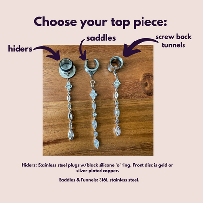 Rhodium Zircon Dangles
