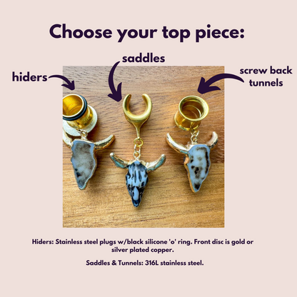 Gold & Resin Western Skulls