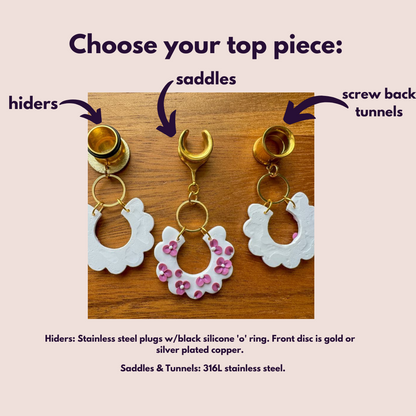 White & Purple Floral Dangles