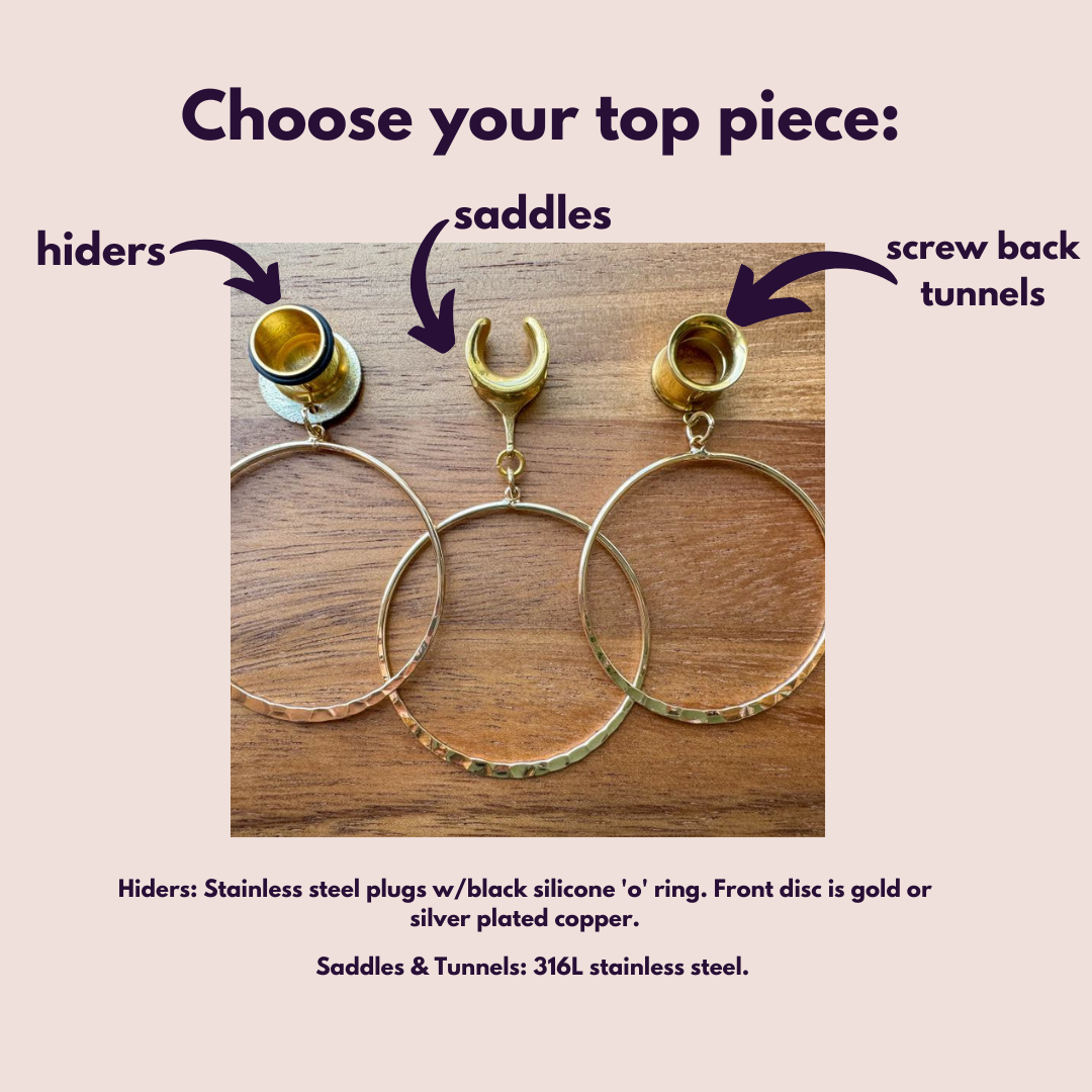 18k Gold Hammered Hoops
