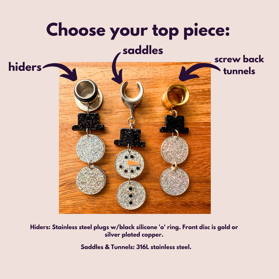 Glittery Snowman Dangles