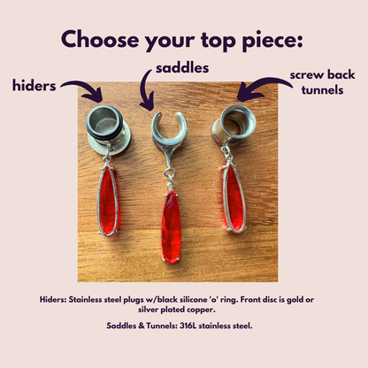 Silver & Red Elegant Tears