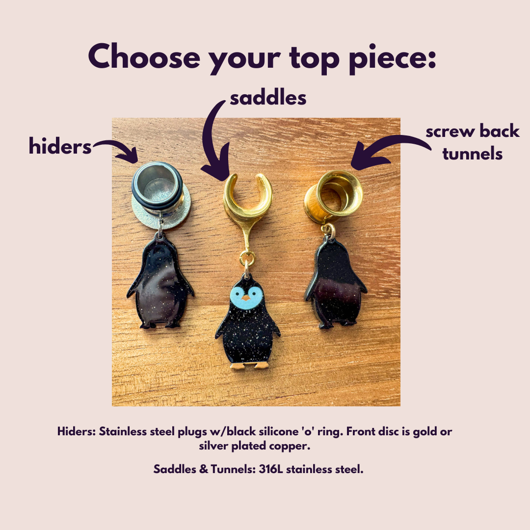 Glittery Penguin Holiday Dangles