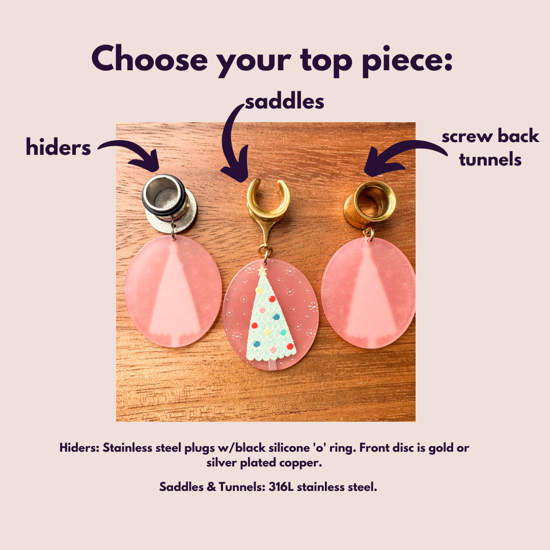 Oval Pink Christmas Trees