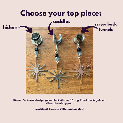 Brushed Silver Star Dangles