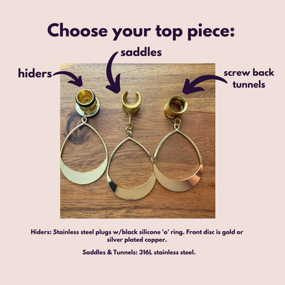 18k Gold Plated Tear Hoops
