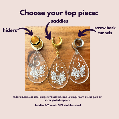 Gold Or Silver Acrylic Celestial Leaves