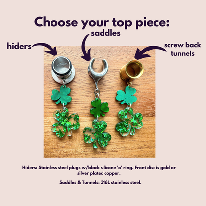 Gold or Silver Shamrock Clovers