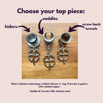 Rhodium Plated Shamrock Clovers