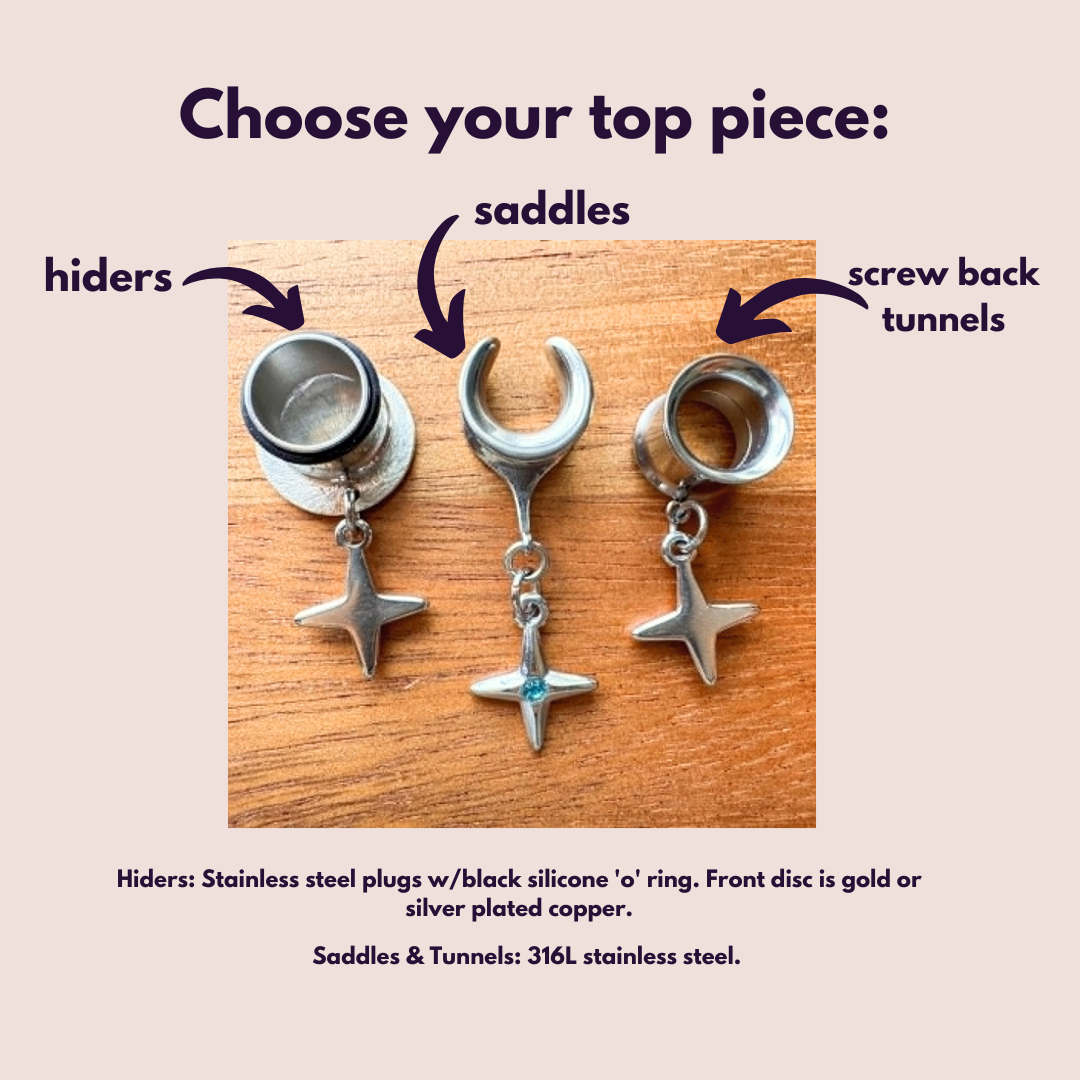 Silver Star Plugs With Matching Necklace