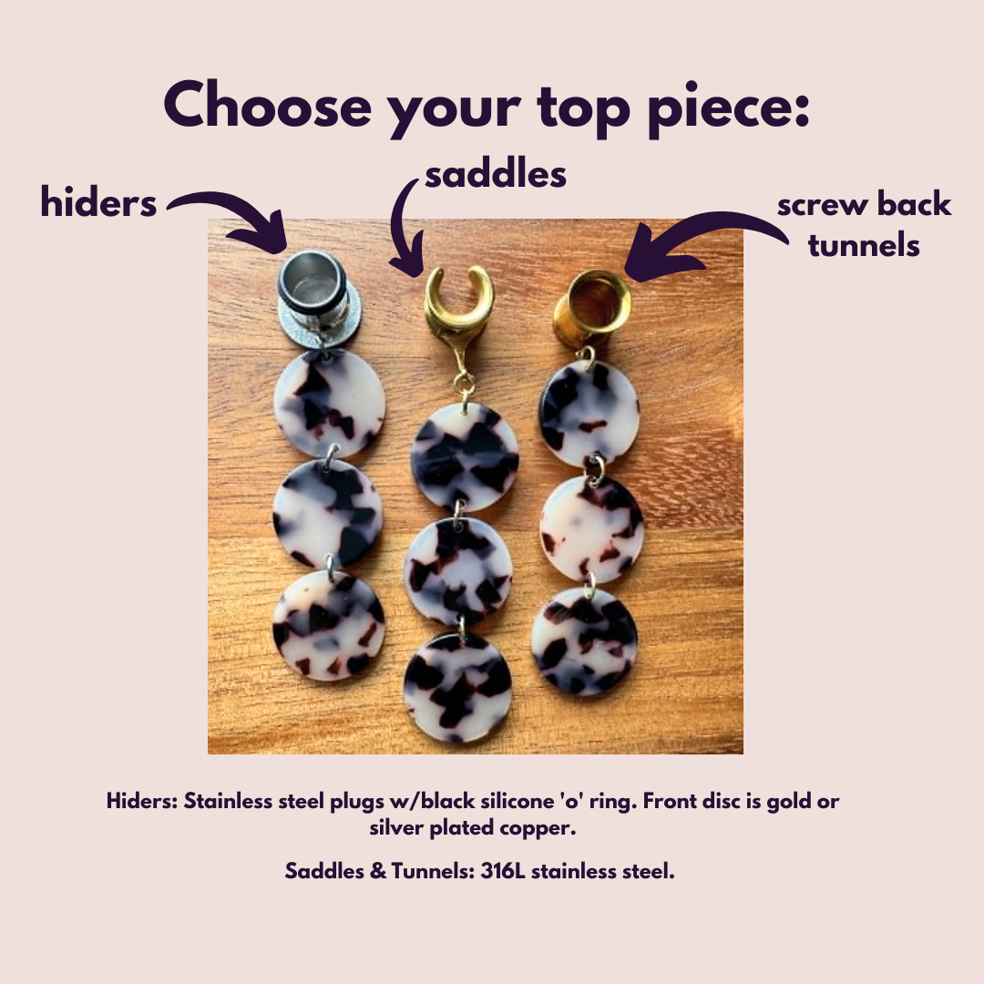 3-Tier Beige & Brown Tortoiseshell Dangles