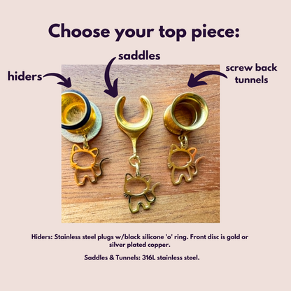 Golden Stainless Steel Cat Dangles