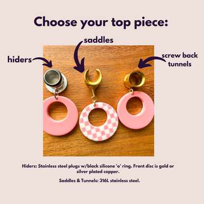 Pink and White Checkered Hoops