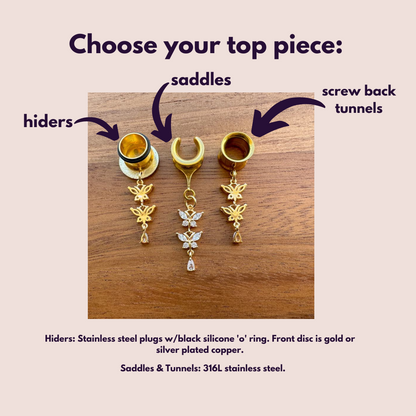 Gold CZ Butterflies