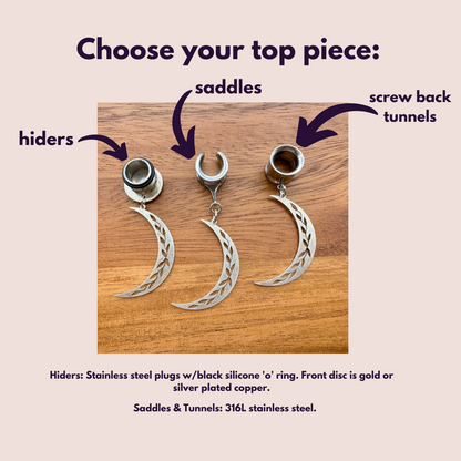 'Lunar Leaves' Moon Dangles