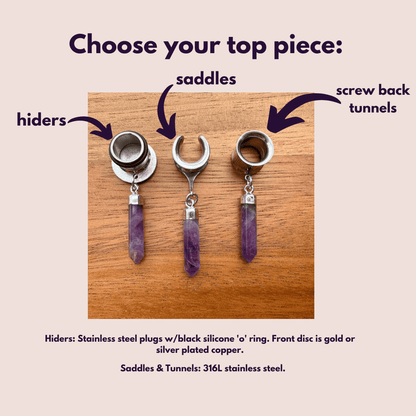 Silver Amethyst Spikes