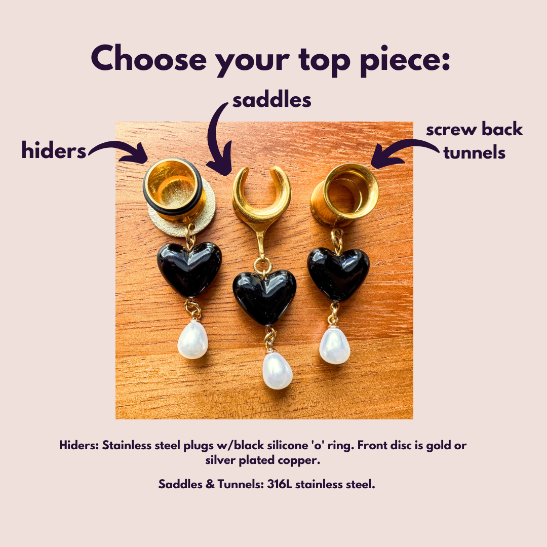 Gold Midnight Pearl Hearts