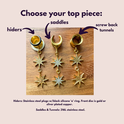 24k Plated Double CZ Stars