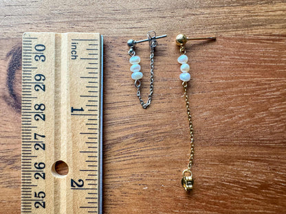 Gold Or Silver Pearl Chain Dangles