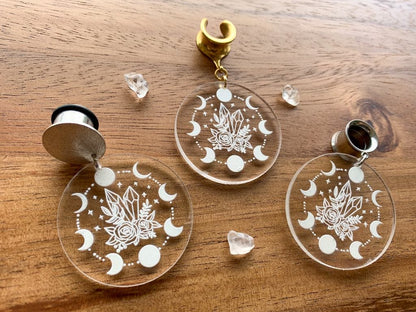  Acrylic Crystal Moon Phase Earrings