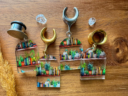 Acrylic Bookshelves Plug Earrings