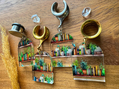 Acrylic Bookshelves Plug Earrings