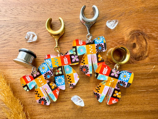 Acrylic Folk Print Bows
