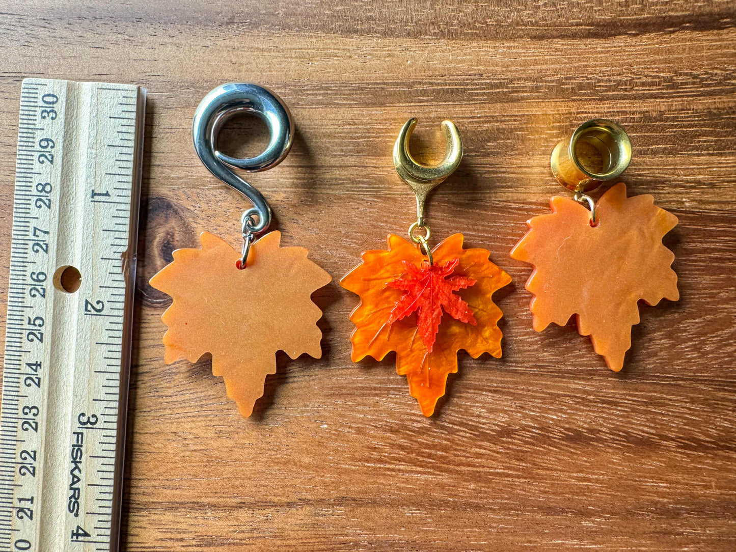 Acrylic Orange Autumn Leaves