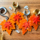 Acrylic Orange Autumn Leaves Plug Earrings