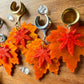 Acrylic Orange Autumn Leaves Plug Earrings