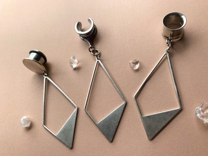 Antique Silver Rhombus Dangles
