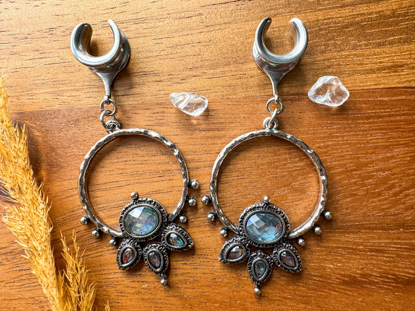 Antique Boho Hoops Plug Earrings