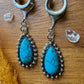 Antique Silver Tear & Faux Turquoise