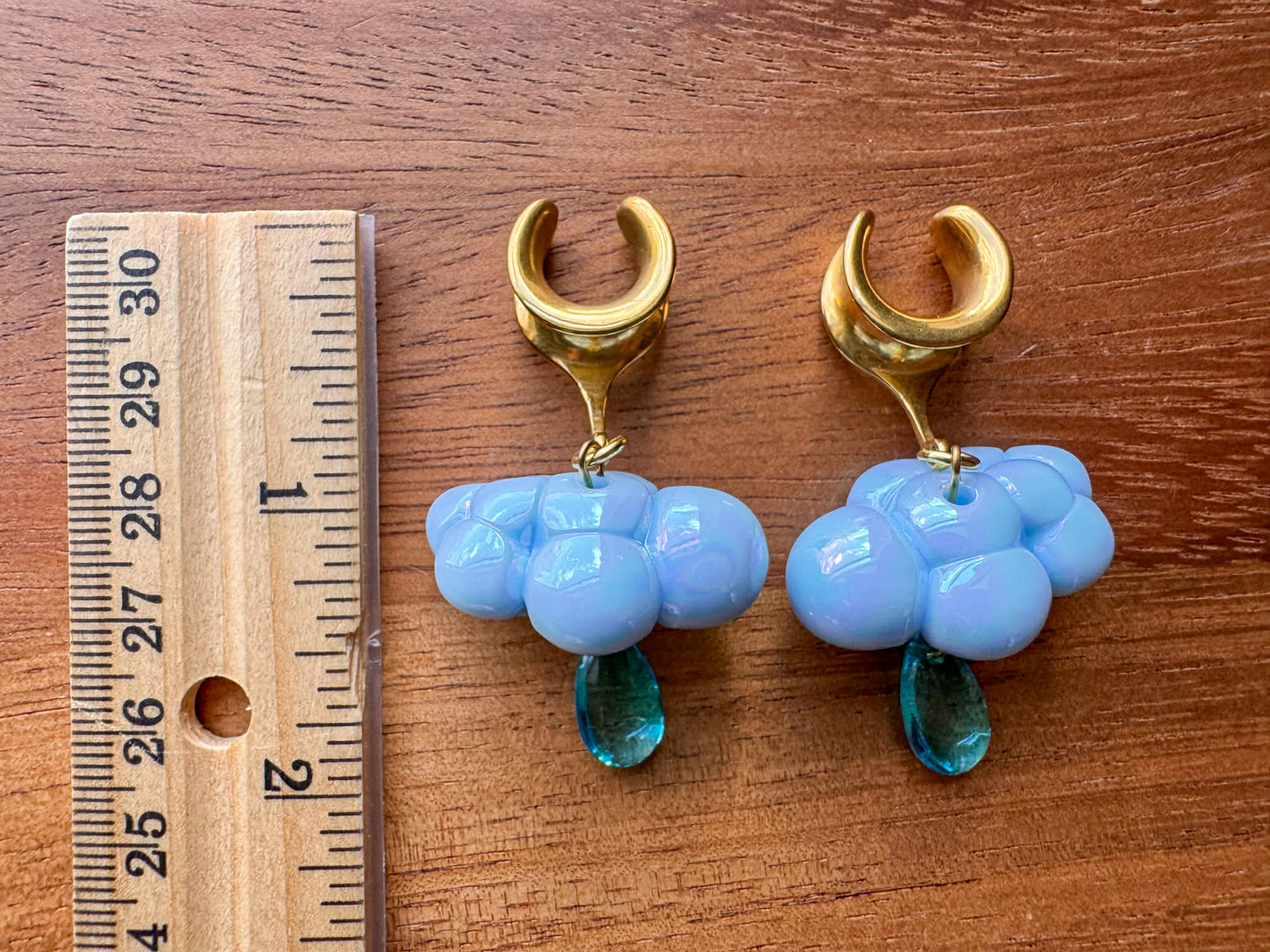 Baby Blue & Gold Iridescent Rainclouds