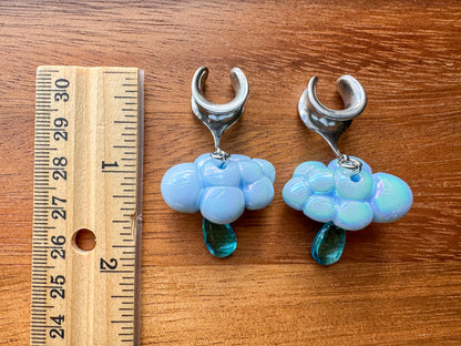 Baby Blue & Silver Iridescent Rainclouds