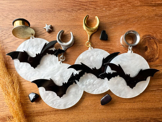 'Bats in the Night' Dangles Plug Earrings