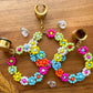 Beaded Flower Hoops