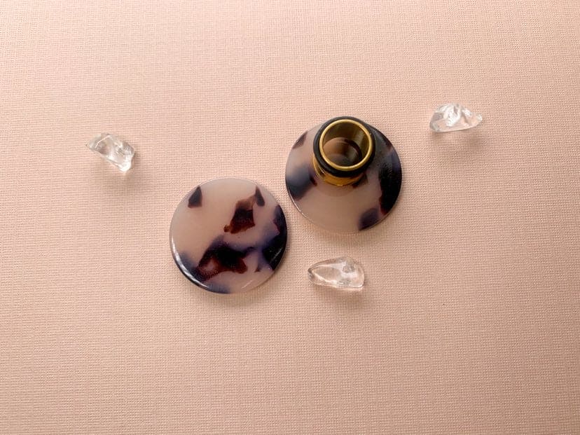 Beige Tortoiseshell Studs