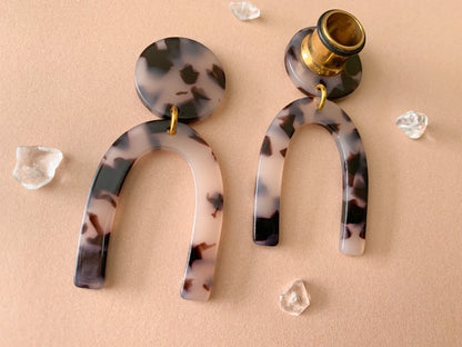 Beige & Brown Tortoiseshell U-Shaped Charm