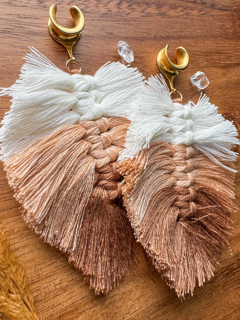 Beige and Brown Boho Tassels