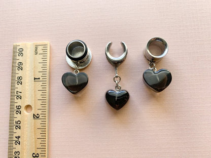 Black Acrylic Hearts