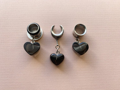 Black Acrylic Hearts