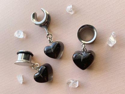 Black Acrylic Hearts